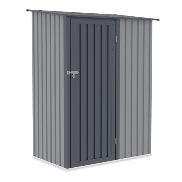 Domek metalowy ogrodowy Hardmaister Kent 143 × 89 cm Light Grey