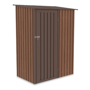 Domek metalowy ogrodowy Hardmaister Kent 143 × 89 cm Walnut