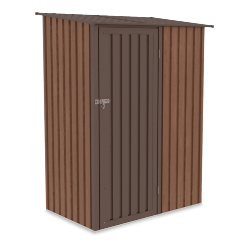 Domek metalowy ogrodowy Hardmaister Kent 143 × 89 cm Walnut