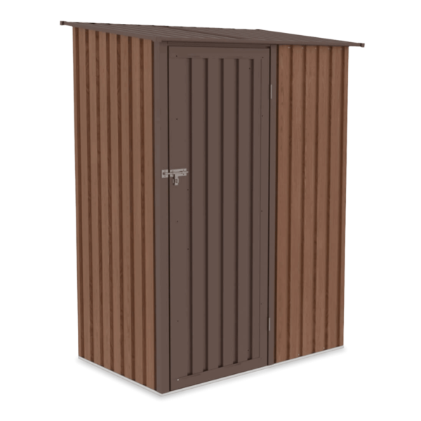Domek metalowy ogrodowy Hardmaister Kent 143 × 89 cm Walnut