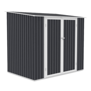 005287 Domek metalowy ogrodowy Hardmaister Kent 222 × 149 cm Cold Grey