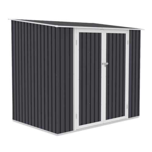 Domek metalowy ogrodowy Hardmaister Kent 222 × 149 cm Cold Grey