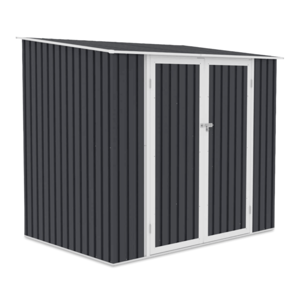005287 Domek metalowy ogrodowy Hardmaister Kent 222 × 149 cm Cold Grey