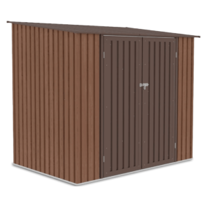Domek metalowy ogrodowy Hardmaister Kent 222 × 149 cm Walnut