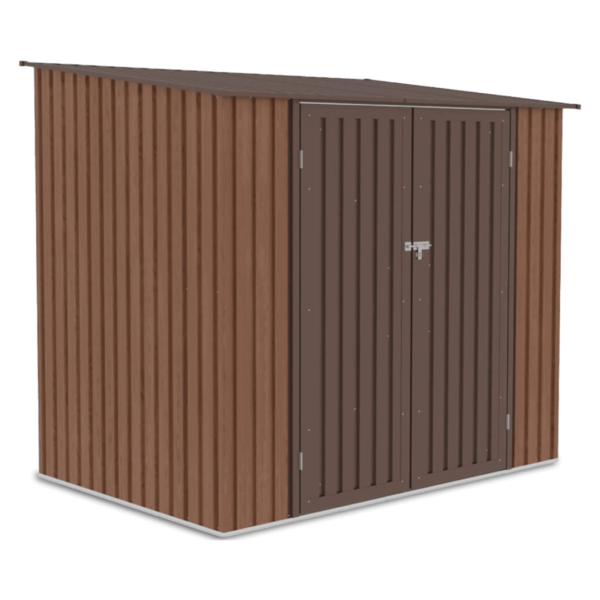 Domek metalowy ogrodowy Hardmaister Kent 222 × 149 cm Walnut