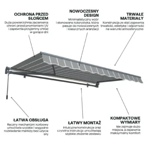 005324_infografika_cechy_markizy_classic_gutroof_cea4 Markiza tarasowa Gutroof Classic 450 × 300 cm Grey/White