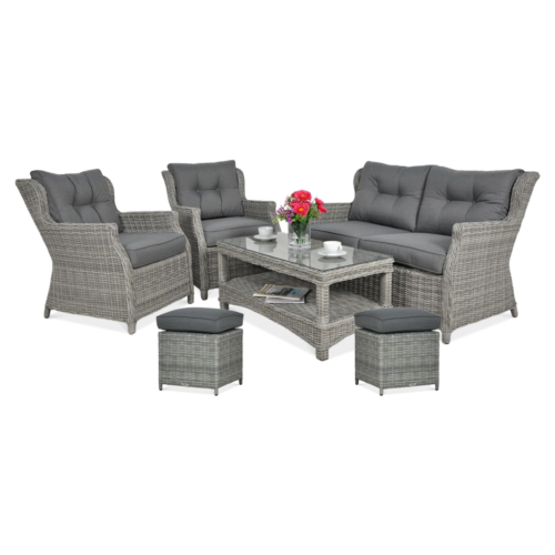 TRIVENTO II ZESTAW+PUFY STONE GREY