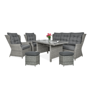TRIVENTO III DINING ZESTAW+PUFY STONE GREY