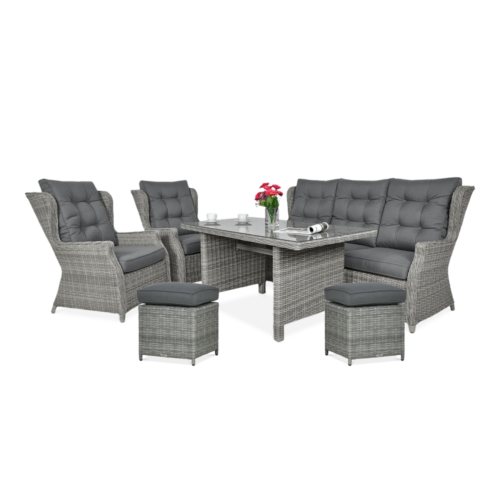 TRIVENTO III DINING ZESTAW+PUFY STONE GREY