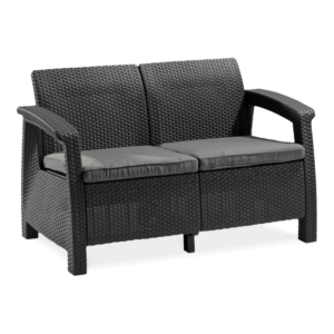 CORFU LOVE SEAT SOFA GRAPHITE