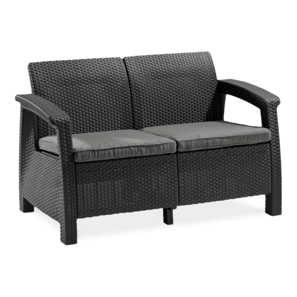 CORFU LOVE SEAT SOFA GRAPHITE