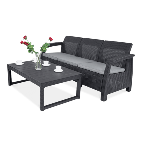 CORFU SOFA MAX/LYON ZESTAW GRAPHITE