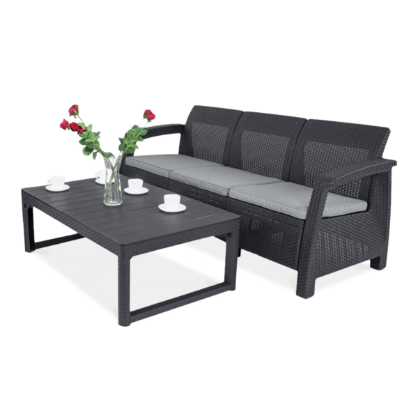 CORFU SOFA MAX/LYON ZESTAW GRAPHITE