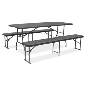 ZESTAW CATERINGOWY 180/2x ŁAWKA GRAPHITE WOOD