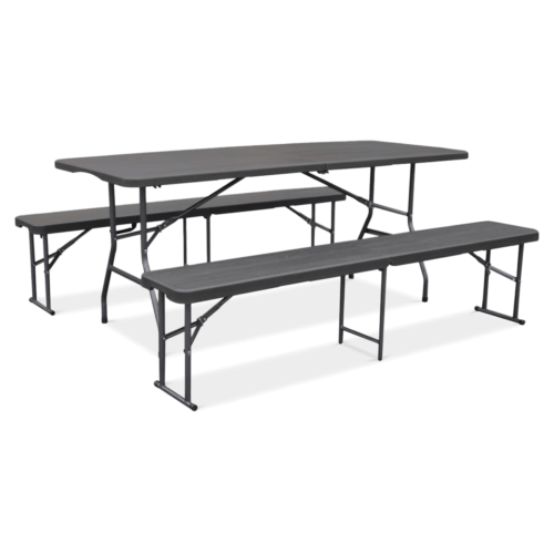 ZESTAW CATERINGOWY 180/2x ŁAWKA GRAPHITE WOOD