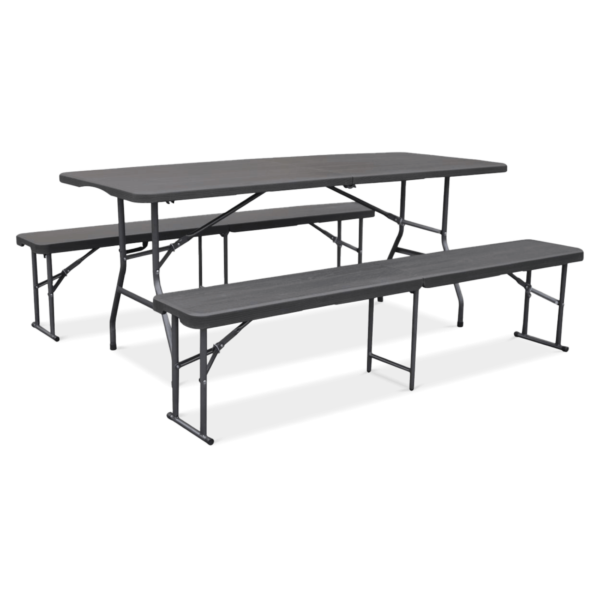 ZESTAW CATERINGOWY 180/2x ŁAWKA GRAPHITE WOOD