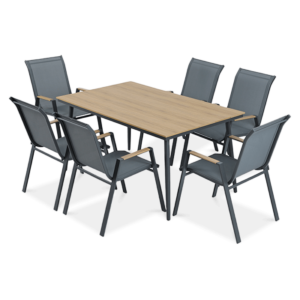 NOVA DINING 6+1 ZESTAW DARK GREY