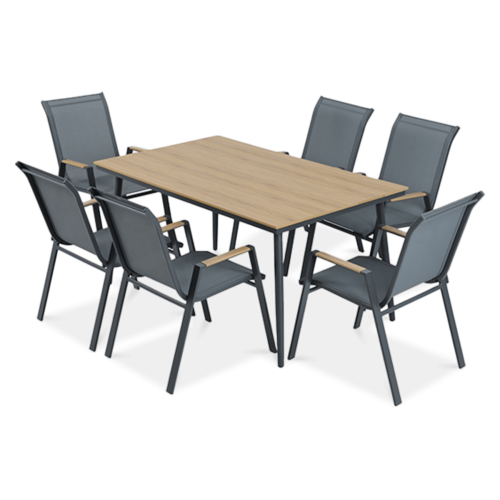NOVA DINING 6+1 ZESTAW DARK GREY