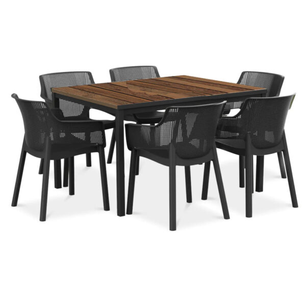 ELISA GRAPHITE/PORTO 160 ZESTAW WALNUT BLACK STEEL