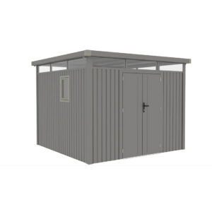 007899 Domek metalowy ogrodowy Hardmaister Ottawa 294 × 294 cm Grey Aluminium