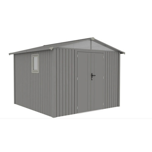 Domek metalowy ogrodowy Hardmaister Michigan 304 × 296 cm Grey Aluminium