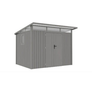 007901 Domek metalowy ogrodowy Hardmaister Portland 289 × 253 cm Grey Aluminium
