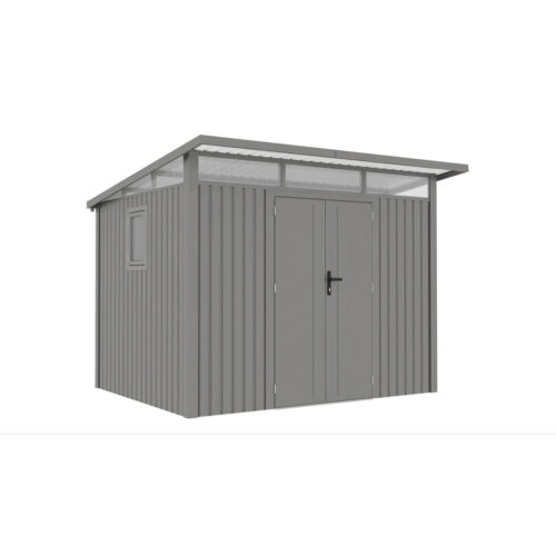 Domek metalowy ogrodowy Hardmaister Portland 289 × 253 cm Grey Aluminium