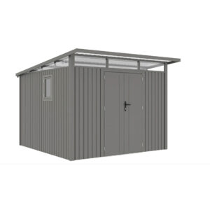 007902 Domek metalowy ogrodowy Hardmaister Portland 289 × 318 cm Grey Aluminium
