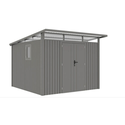 Domek metalowy ogrodowy Hardmaister Portland 289 × 318 cm Grey Aluminium