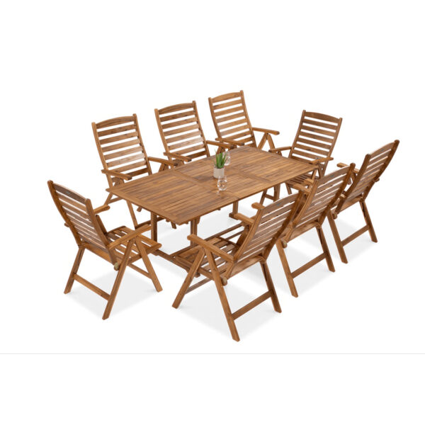 AKADIA DINING 200/8 ZESTAW ACACIA WOOD