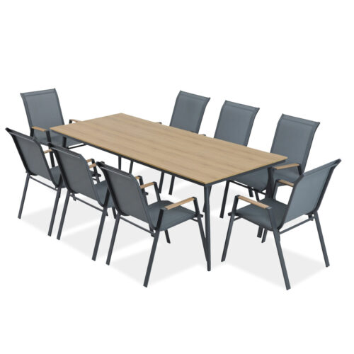 NOVA DINING 8+1 ZESTAW DARK GREY
