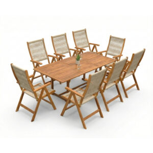 AKADIA ROPE DINING 200/8 ZESTAW ACACIA WOOD