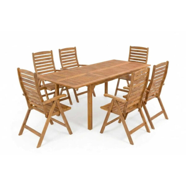 AKADIA DINING 210/6 ZESTAW ACACIA WOOD