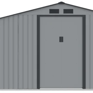 Garden_house_with_woodshed_MADISON_278x191cm_Light_Grey___Hardmaister__5__cb38 Domek metalowy ogrodowy z drewutnią Hardmaister Madison 278 × 191 cm Light Grey