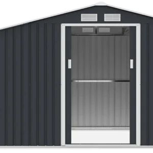 Garden_house_woodshed_MADISON_278x191cm_Cold_Grey___Hardmaister__2__d6ea Domek metalowy ogrodowy z drewutnią Hardmaister Madison 278 × 191 cm Cold Grey