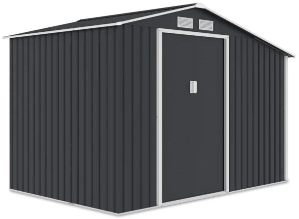 Garden_house_woodshed_MADISON_278x191cm_Cold_Grey___Hardmaister__3__ba9d Domek metalowy ogrodowy z drewutnią Hardmaister Madison 278 × 191 cm Cold Grey