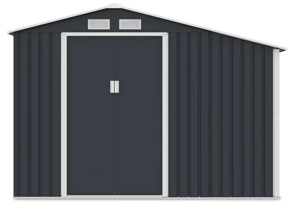 Garden_house_woodshed_MADISON_278x191cm_Cold_Grey___Hardmaister__5__b1b9 Domek metalowy ogrodowy z drewutnią Hardmaister Madison 278 × 191 cm Cold Grey