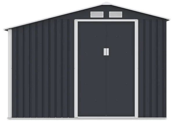 Garden_house_woodshed_MADISON_278x191cm_Cold_Grey___Hardmaister__6__96b4 Domek metalowy ogrodowy z drewutnią Hardmaister Madison 278 × 191 cm Cold Grey