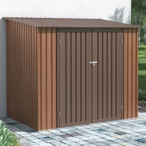 Domek metalowy ogrodowy Hardmaister Kent 222 × 149 cm Walnut
