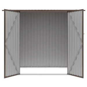Domek metalowy ogrodowy Hardmaister Kent 222 × 149 cm Walnut