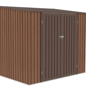 Domek metalowy ogrodowy Hardmaister Kent 222 × 149 cm Walnut