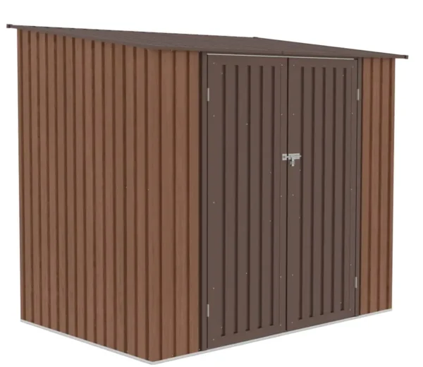 Domek metalowy ogrodowy Hardmaister Kent 222 × 149 cm Walnut