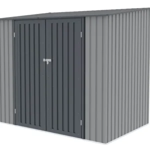 Domek metalowy ogrodowy Hardmaister Kent 222 × 149 cm Light Grey