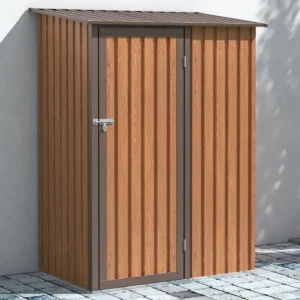 Kent_143x89_OakBrown_Hardmaister_garden_tool_house__1__10be Domek metalowy ogrodowy Hardmaister Kent 143 × 89 cm Oak Brown