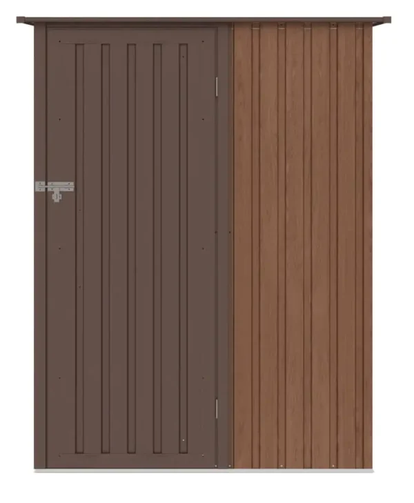 Domek metalowy ogrodowy Hardmaister Kent 143 × 89 cm Walnut