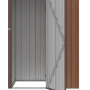 Domek metalowy ogrodowy Hardmaister Kent 143 × 89 cm Walnut