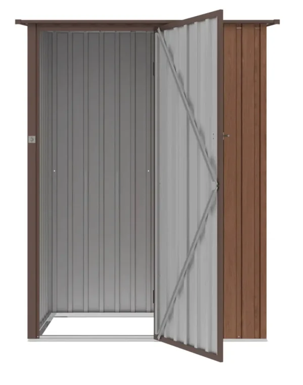 Domek metalowy ogrodowy Hardmaister Kent 143 × 89 cm Walnut