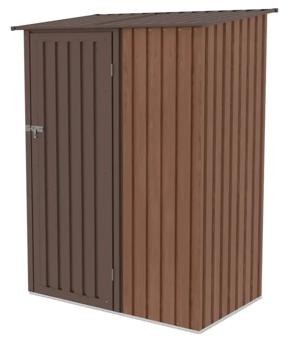 Domek metalowy ogrodowy Hardmaister Kent 143 × 89 cm Walnut
