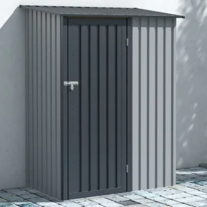 Domek metalowy ogrodowy Hardmaister Kent 143 × 89 cm Light Grey