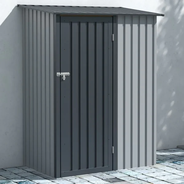 Domek metalowy ogrodowy Hardmaister Kent 143 × 89 cm Light Grey